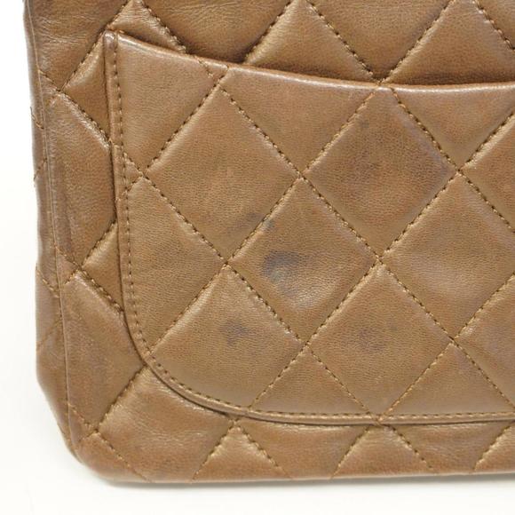 Chanel Shoulder Bag Matelasse Chain Lambskin Brown Women's - Picture 6 of 15